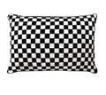 Black White Houndstooth Chenille Jacquard Cushion Feather Insert
