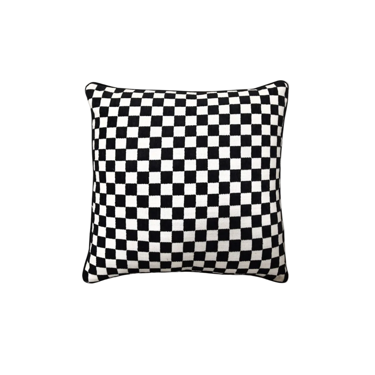 Black White Houndstooth Chenille Jacquard Cushion Feather Insert