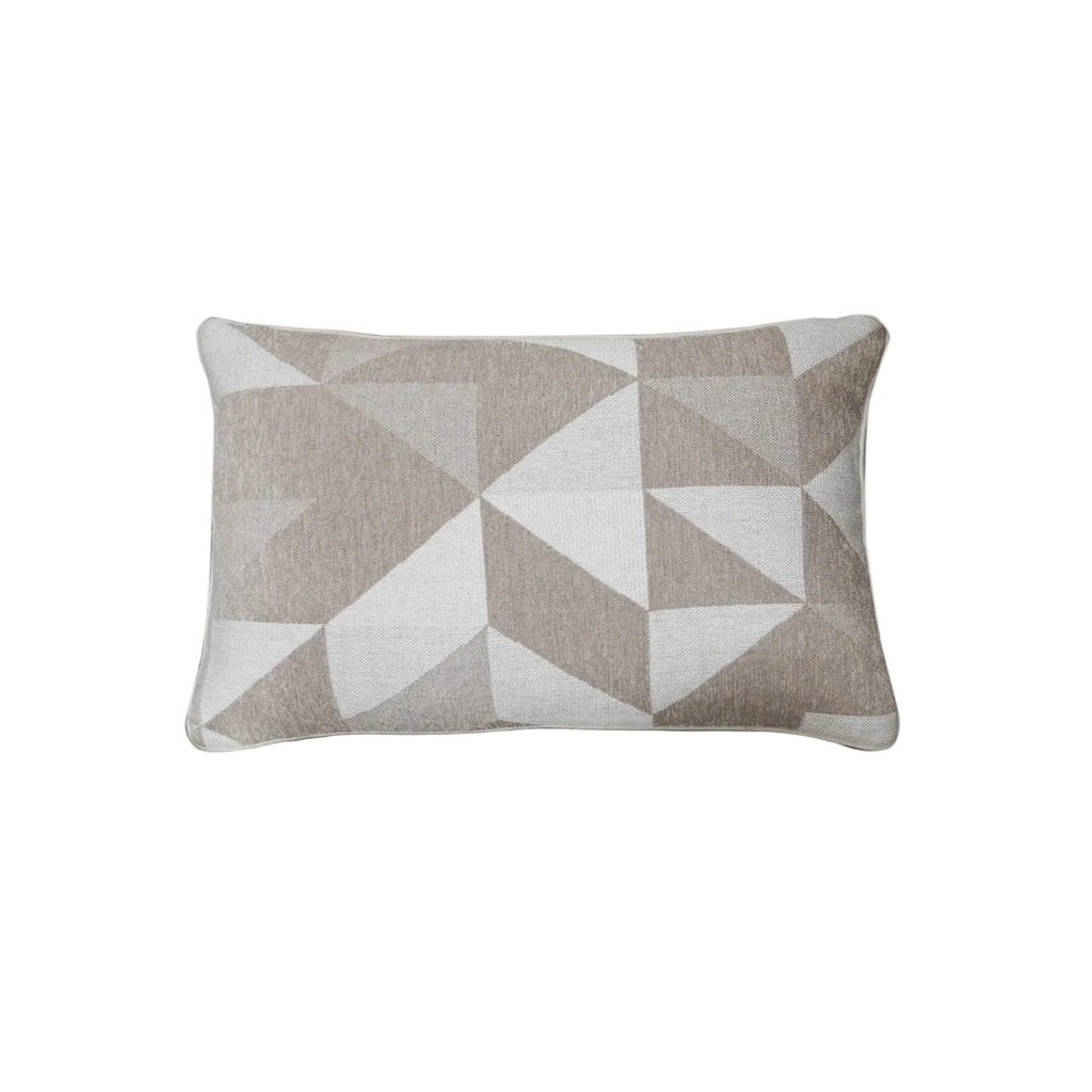 Earth Tone Geometric Patchwork Chenille Jacquard Cushion Feather Insert