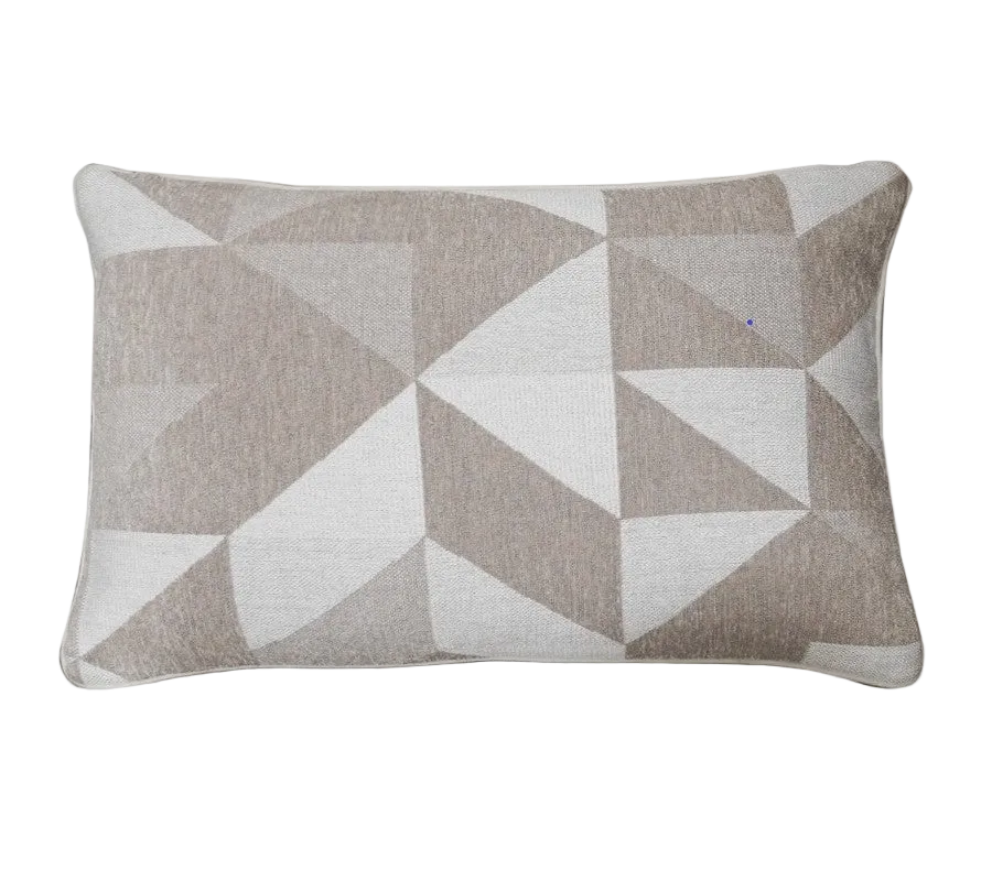Earth Tone Geometric Patchwork Chenille Jacquard Cushion Feather Insert
