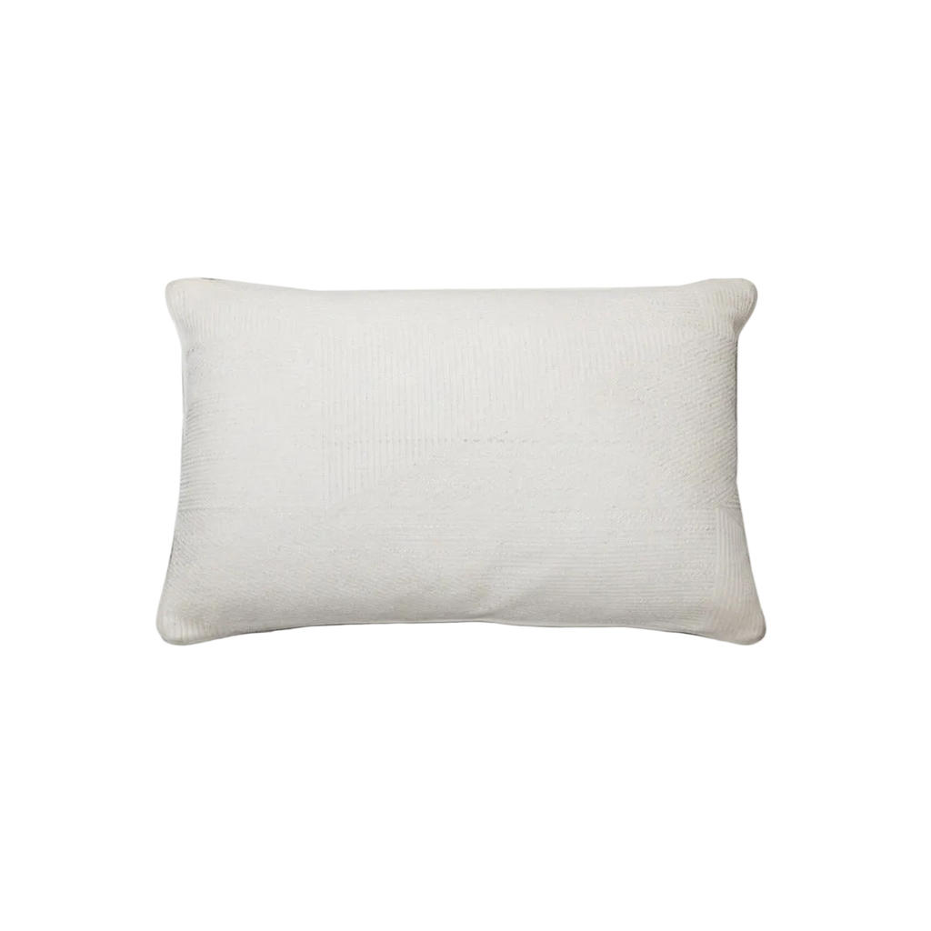 Ivory Diagonal Textured Chenille Jacquard Cushion Feather Insert