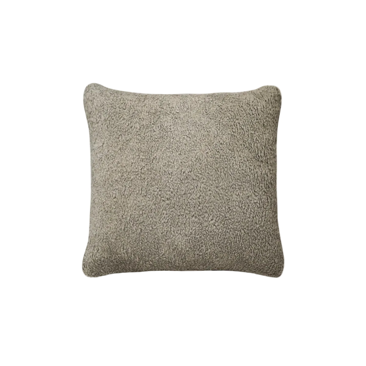 Grey Taupe Teddy Fleece Cushion Feather Insert