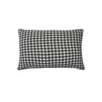 Dark Grey Ivory Houndstooth Chenille Jacquard Cushion Feather Insert