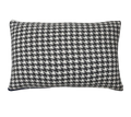 Dark Grey Ivory Houndstooth Chenille Jacquard Cushion Feather Insert