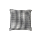 Dark Grey Ivory Houndstooth Chenille Jacquard Cushion Feather Insert