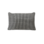 Black White Houndstooth Chenille Jacquard Cushion Feather Insert