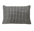 Black White Houndstooth Chenille Jacquard Cushion Feather Insert