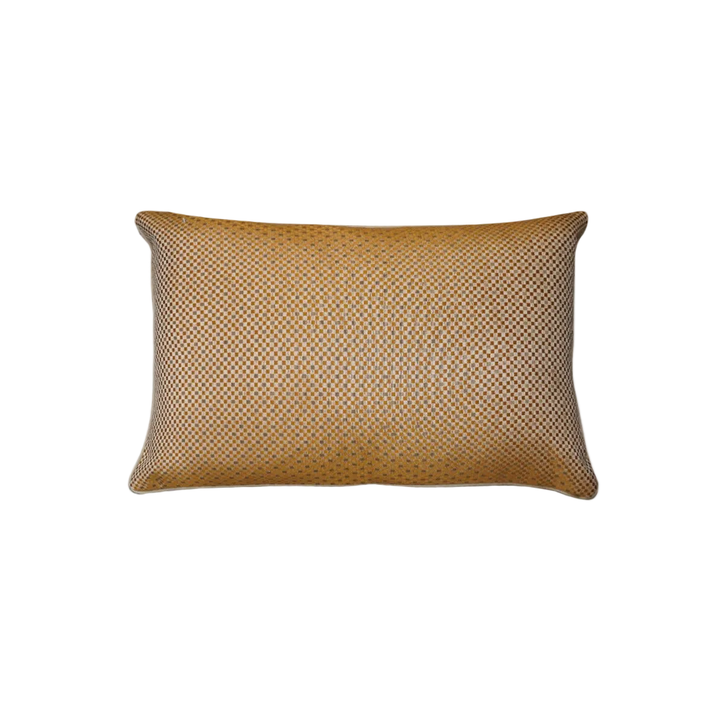 Caramel Fine Check Chenille Jacquard Cushion Feather Insert