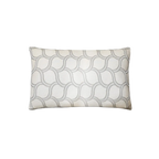 Ivory Geometric Scale Jacquard Satin Cushion Feather Insert