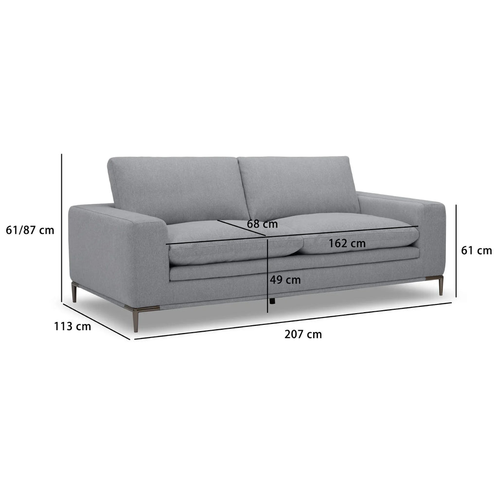 Plarex Fabric Sofa, 3 Seater