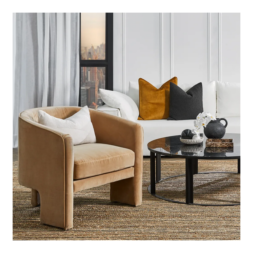 Kylie Arm Chair - Ochre Velvet