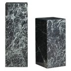 Marble Pedestal Sculpture Set - Nero Marquina
