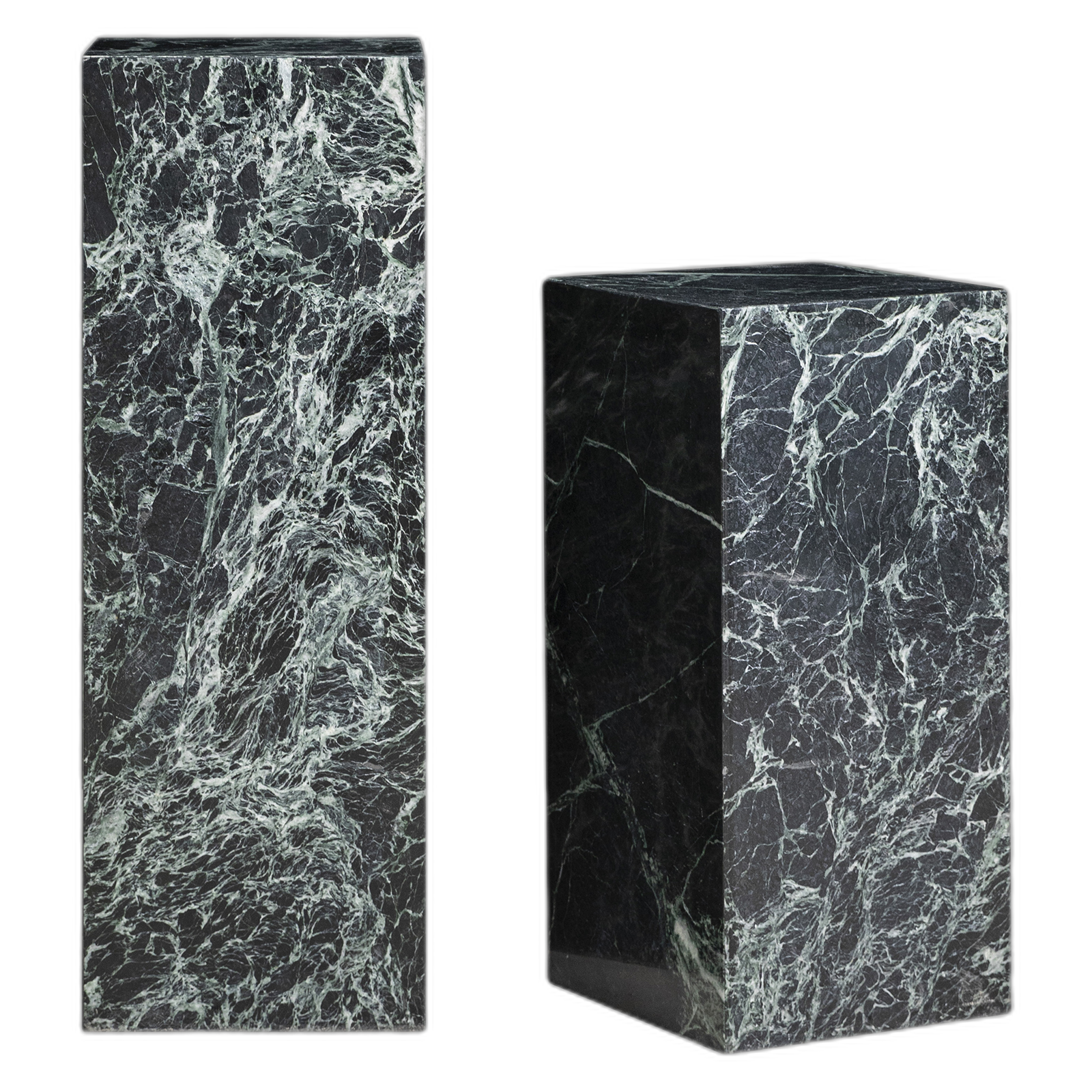 Marble Pedestal Sculpture Set - Nero Marquina