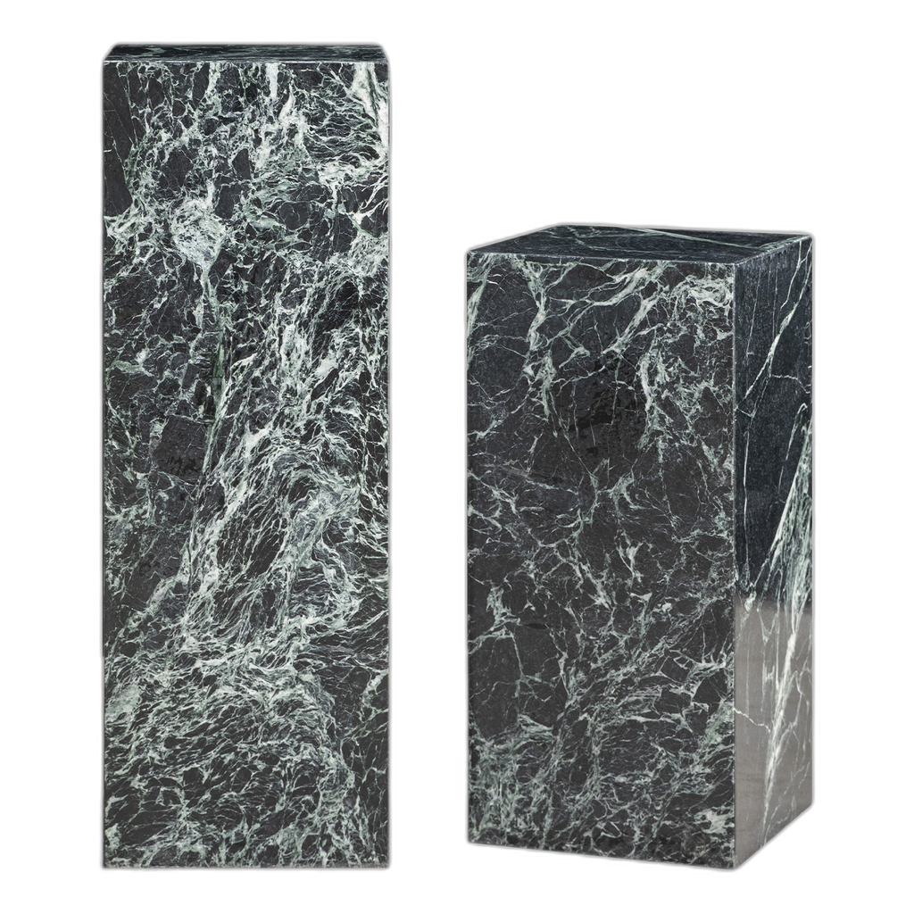 Marble Pedestal Sculpture Set - Nero Marquina