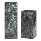 Marble Pedestal Sculpture Set - Nero Marquina