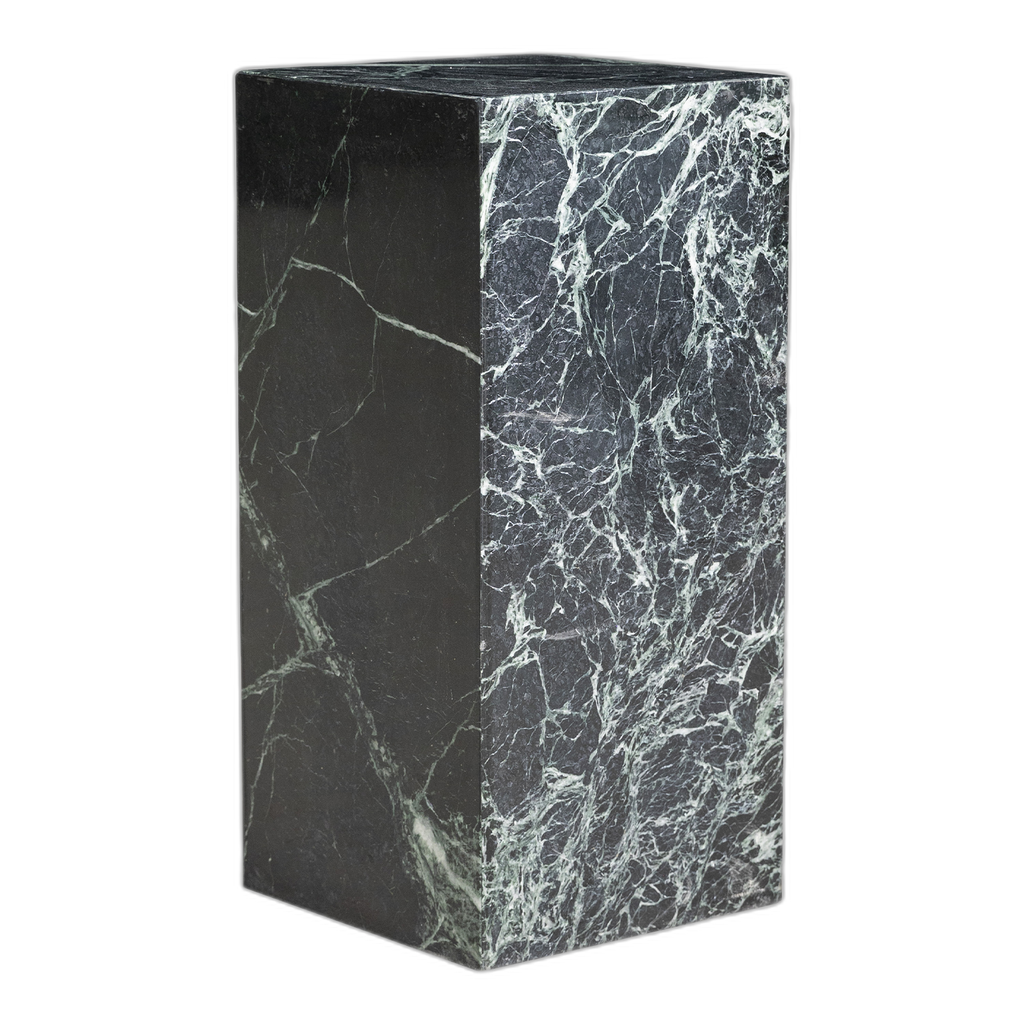 Marble Pedestal Sculpture Set - Nero Marquina