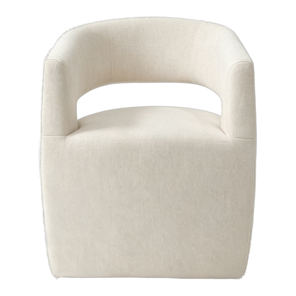 Marlow Sculptural Curved-Back Linen Armchair - Natural