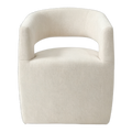 Marlow Sculptural Curved-Back Linen Armchair - Natural
