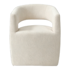 Marlow Sculptural Curved-Back Linen Armchair - Natural