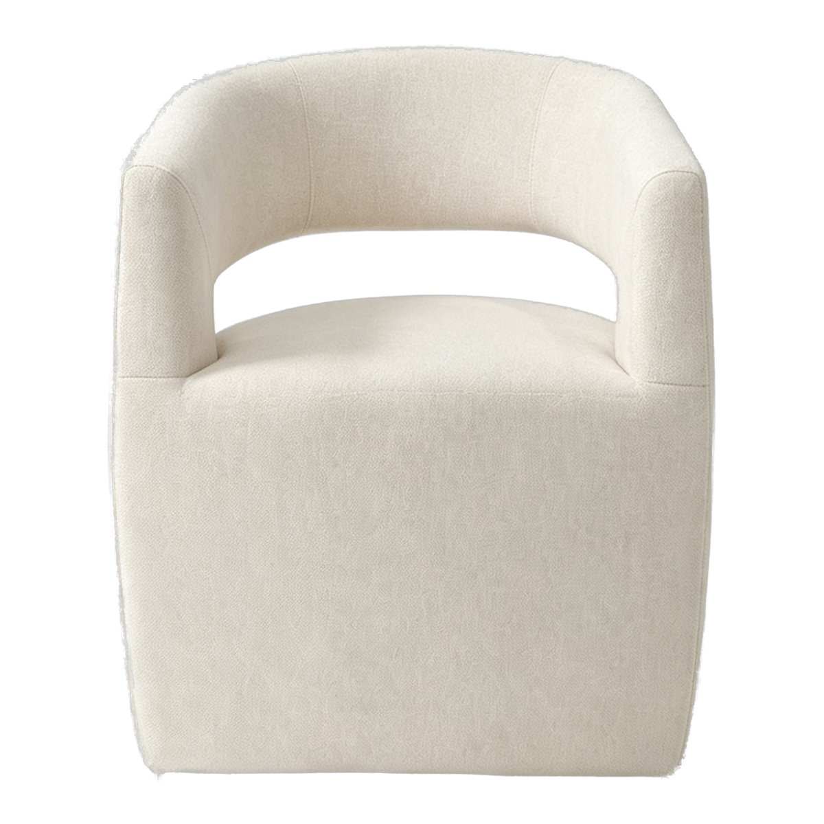 Marlow Sculptural Curved-Back Linen Armchair - Natural
