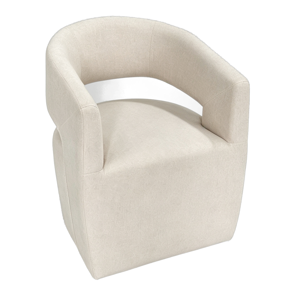 Marlow Sculptural Curved-Back Linen Armchair - Natural