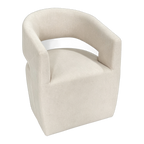 Marlow Sculptural Curved-Back Linen Armchair - Natural