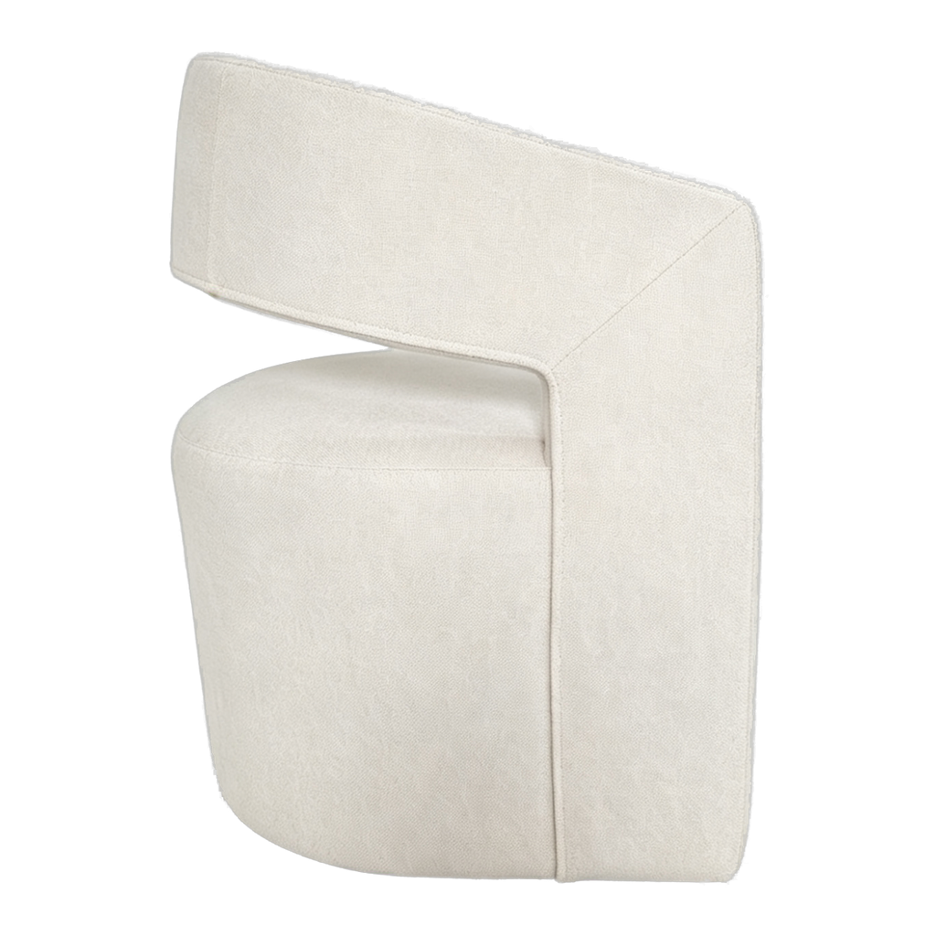 Marlow Sculptural Curved-Back Linen Armchair - Natural