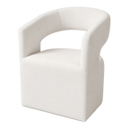 Marlow Sculptural Curved-Back Linen Armchair - Natural