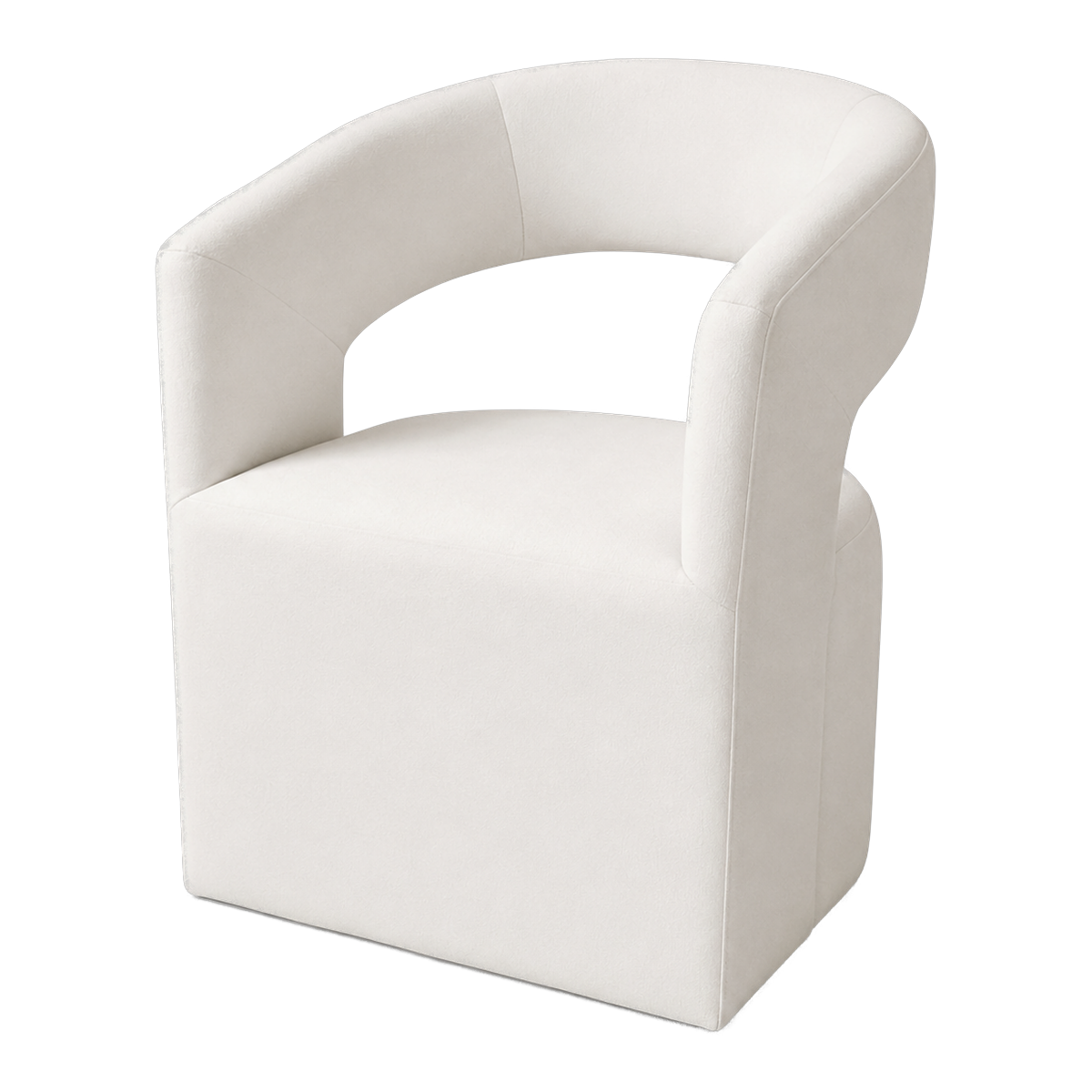 Marlow Sculptural Curved-Back Linen Armchair - Natural