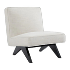 Martyn Slipper Chair - Off White Linen