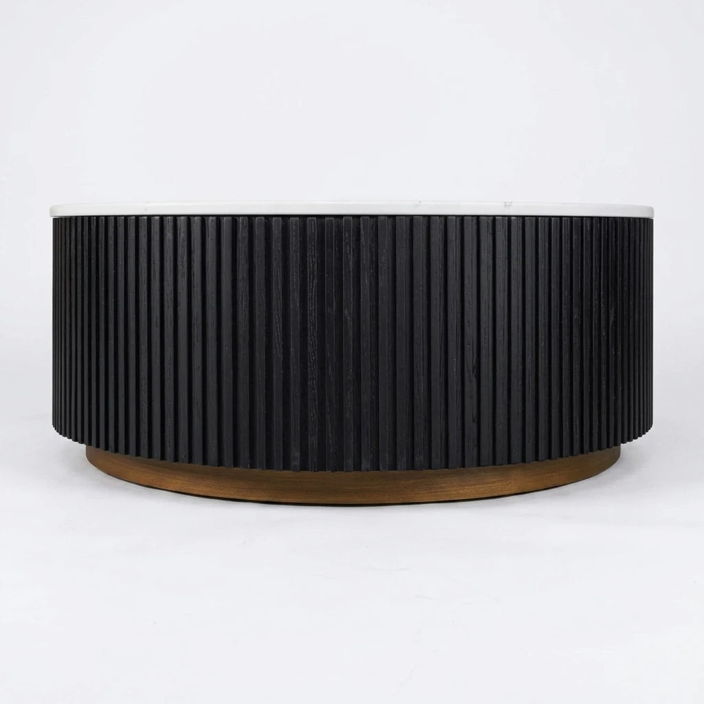 Mason Round Coffee Table - Medium Black
