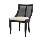 Rattan Spoon Back Dining Chair - Black