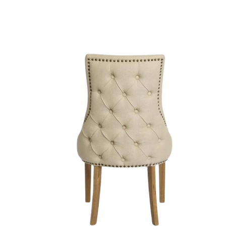 Bordeaux Studded Dining Chair - Beige Oak