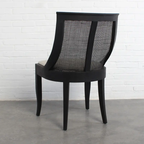 Rattan Spoon Back Dining Chair - Black