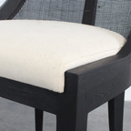Rattan Spoon Back Dining Chair - Black