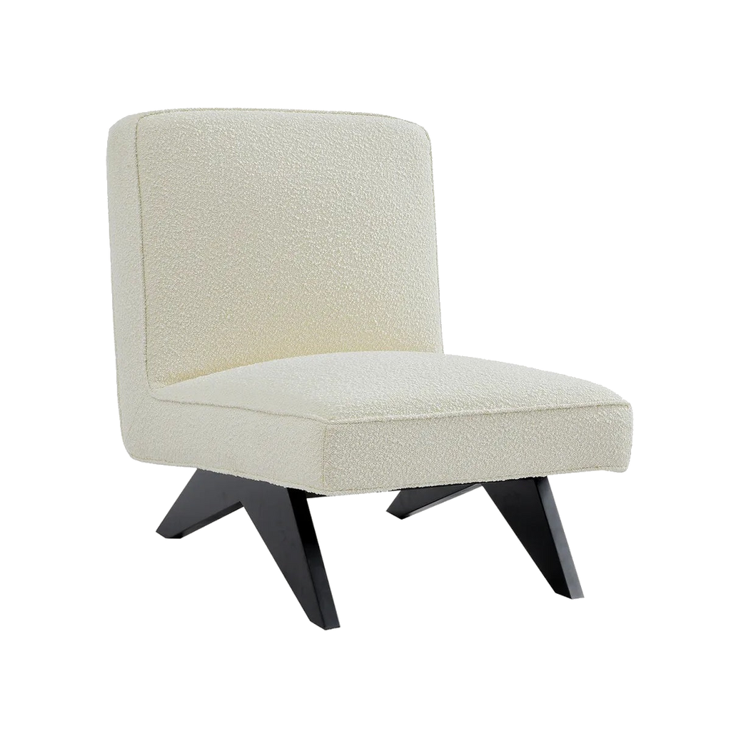 Martyn Slipper Chair - White Boucle