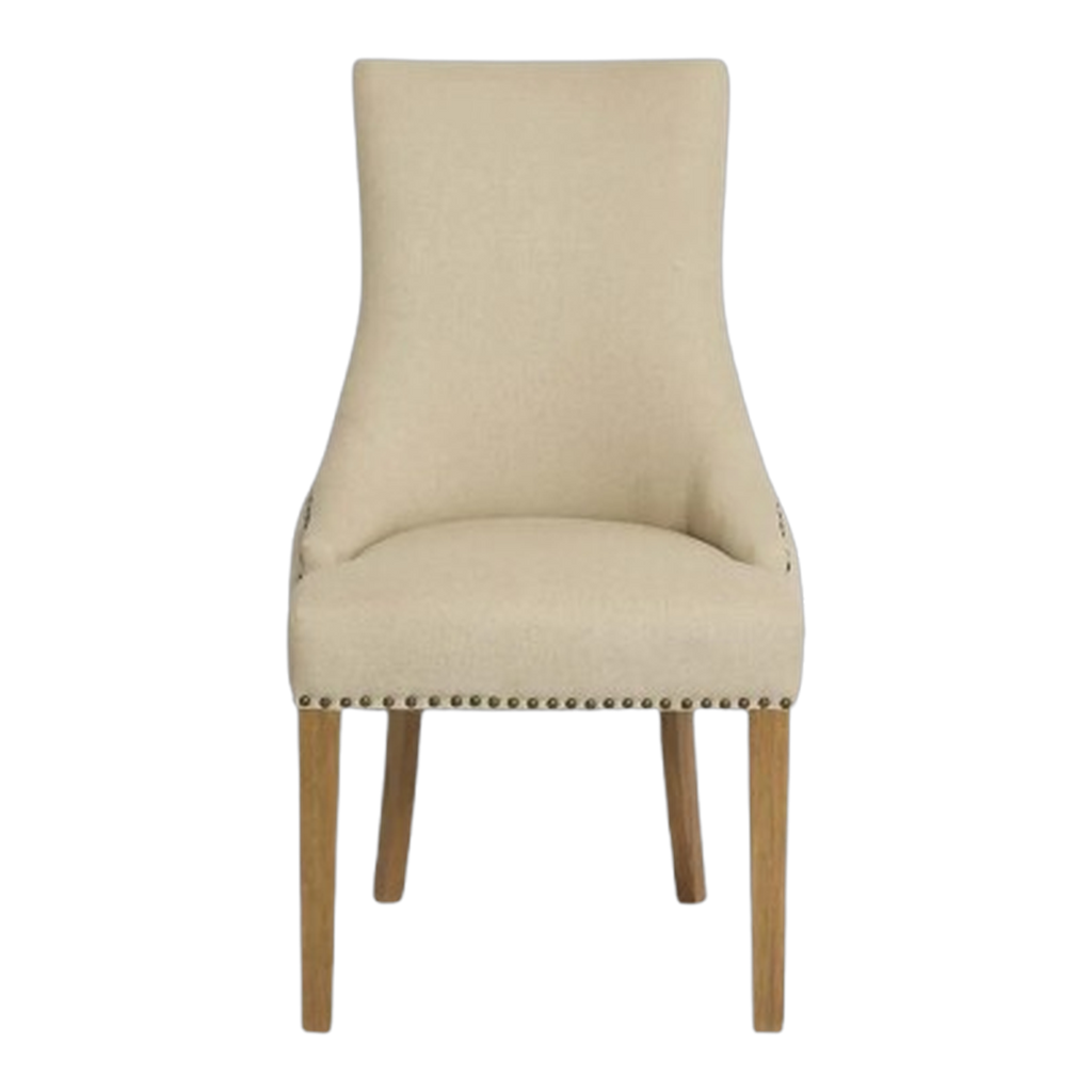 Bordeaux Studded Dining Chair - Beige Oak