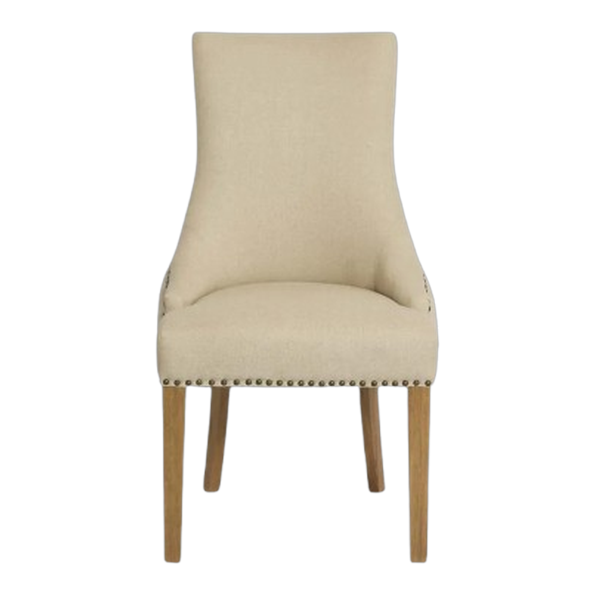 Bordeaux Studded Dining Chair - Beige Oak