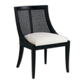 Rattan Spoon Back Dining Chair - Black