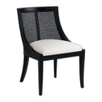 Rattan Spoon Back Dining Chair - Black