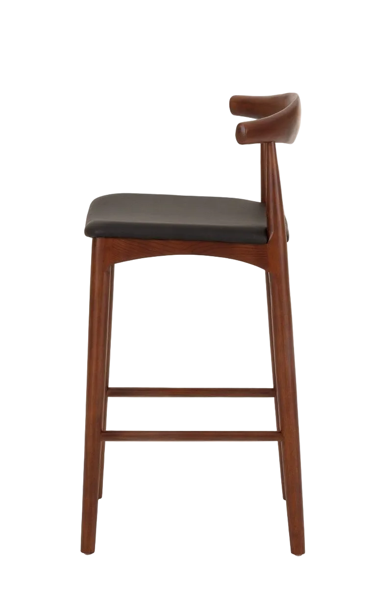 Hans Wegner Elbow Kitchen Stool 65cm - Dark Walnut