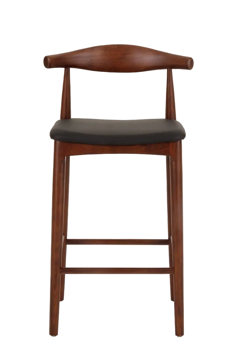 Hans Wegner Elbow Kitchen Stool 65cm - Dark Walnut