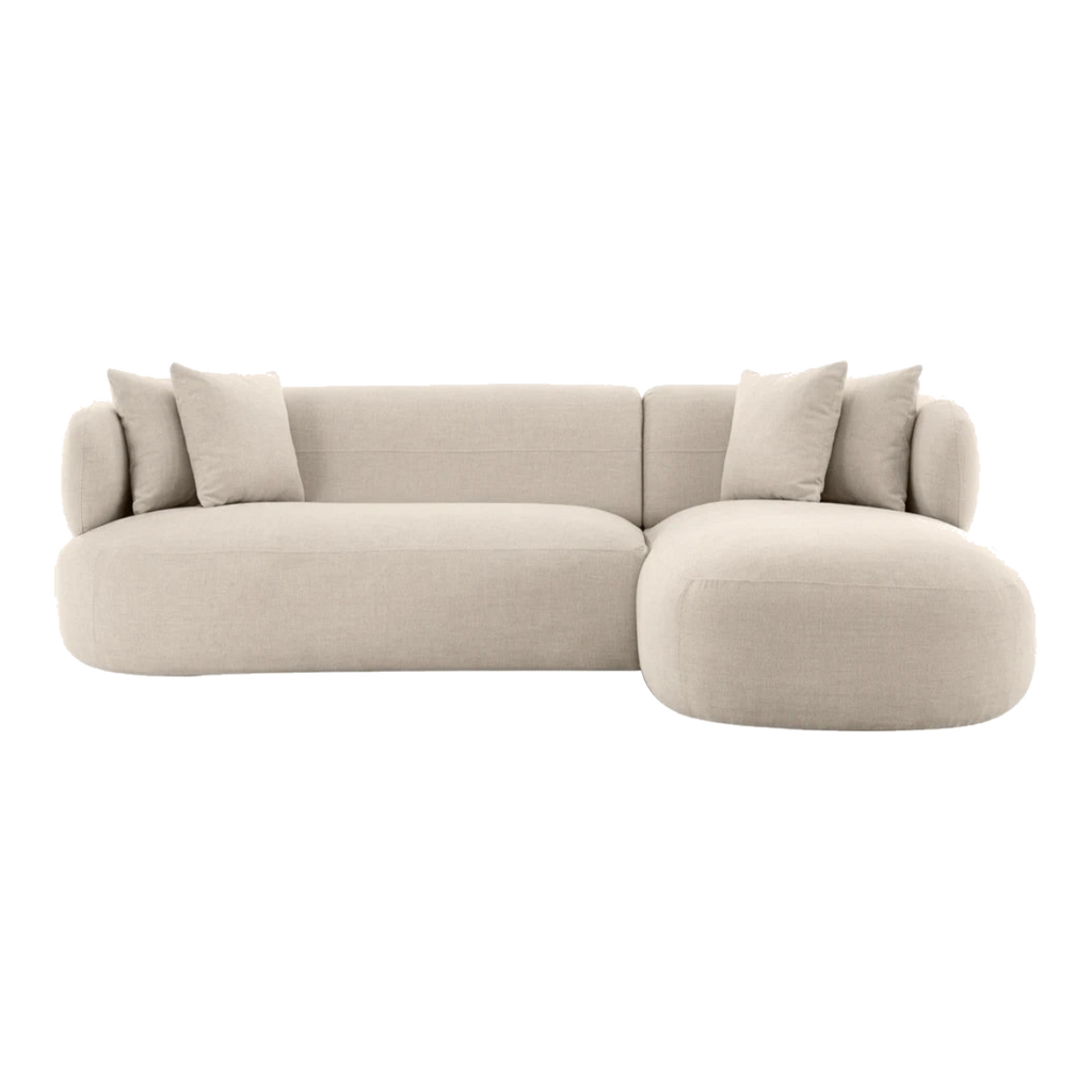 Sofa w Right Chaise - Natural Chenille