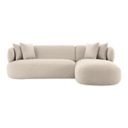 Sofa w Right Chaise - Natural Chenille