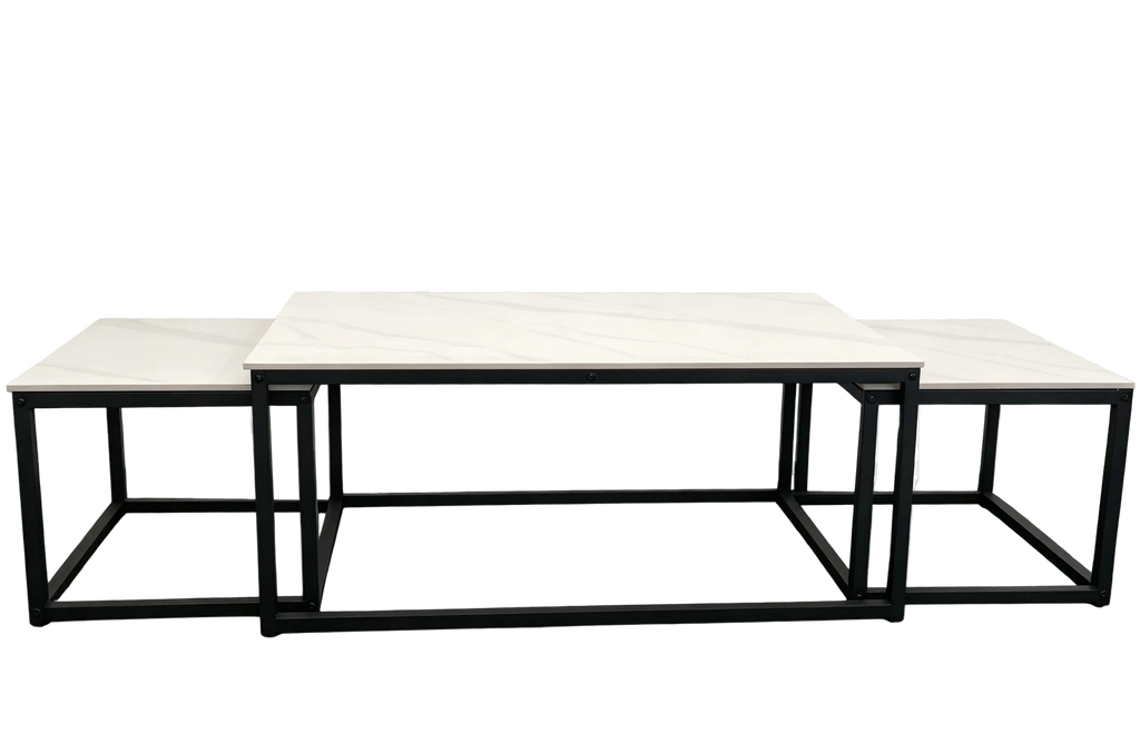 Riva Gloss Sintered Stone Coffee Table Set – 3 Piece