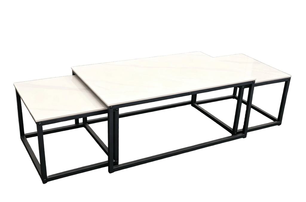 Riva Gloss Sintered Stone Coffee Table Set – 3 Piece