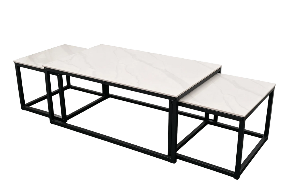 Riva Gloss Sintered Stone Coffee Table Set – 3 Piece
