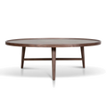 1.1m Wooden Round Coffee Table - Walnut