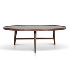 1.1m Wooden Round Coffee Table - Walnut