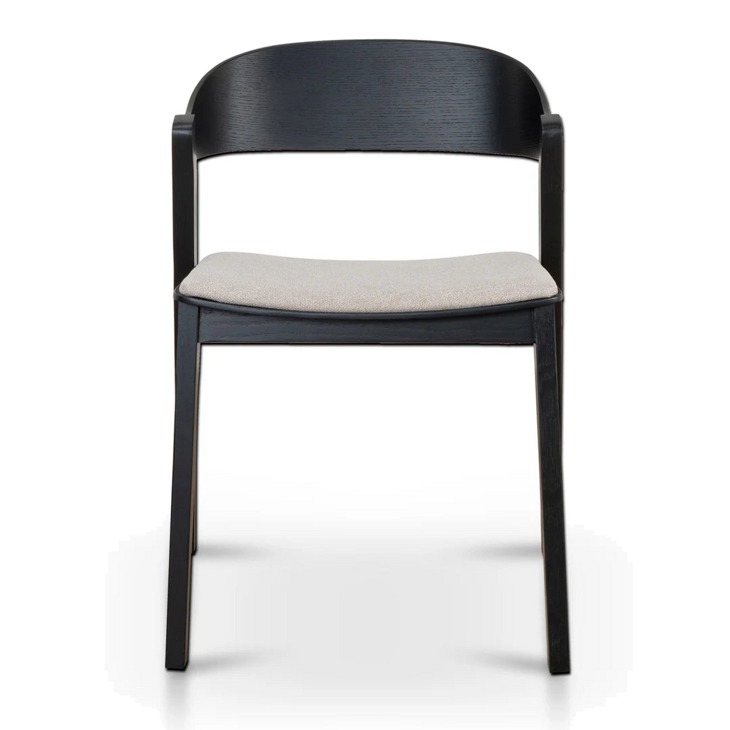 Black Dining Chair - Grey Seat (Set of 2)
